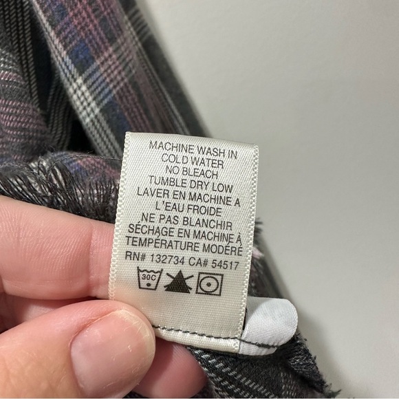 Cloth & Stone Black Plaid Rayon Button Down Top - Picture 6 of 6